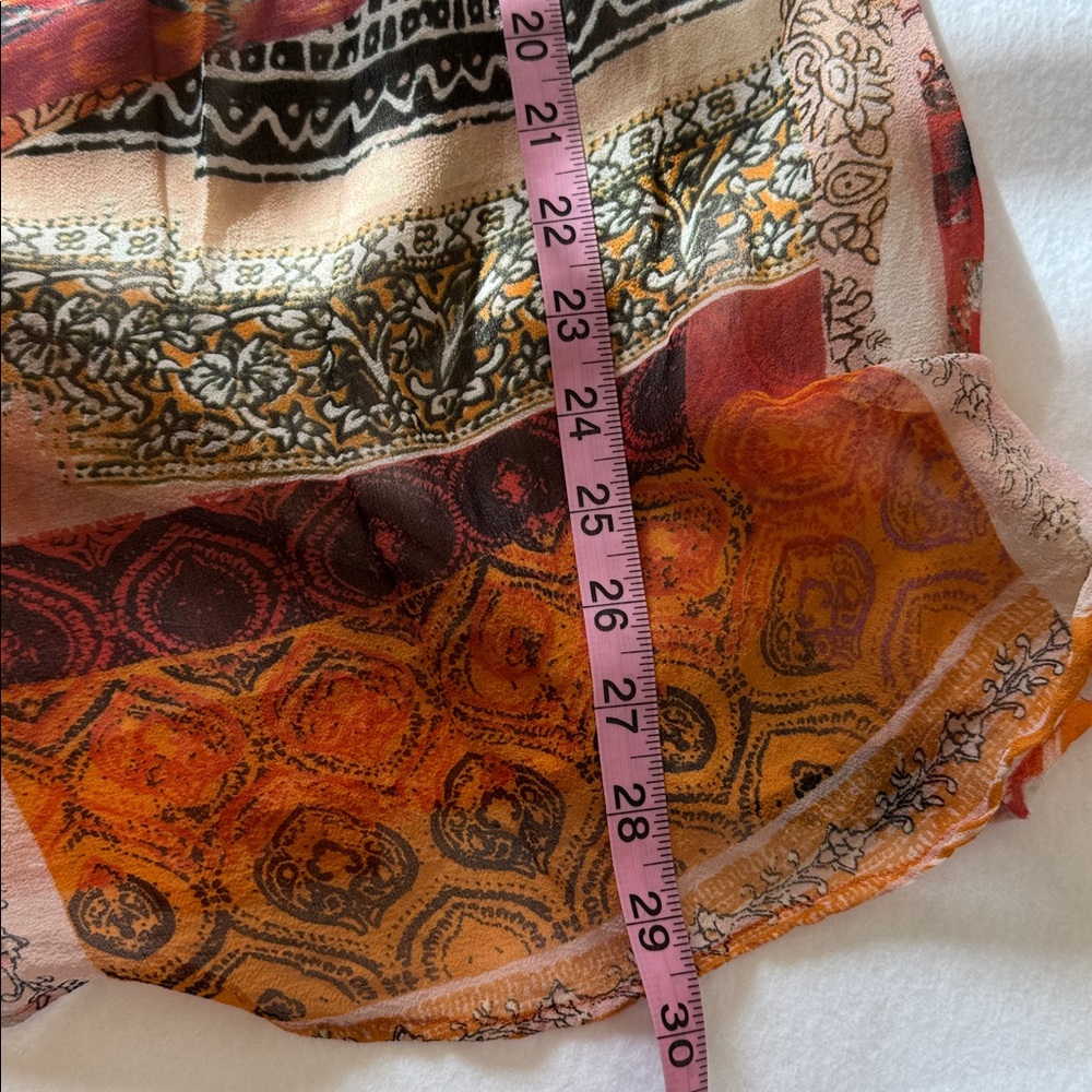 Silk Flowy Artsy Boho Off-Shoulder Mini Dress by Lavender‎ Brown Size Small - Picture 8 of 8